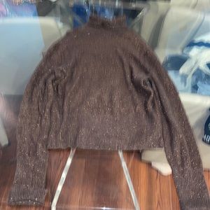Apt 9 Large Brown Sparkle Turtleneck sweater